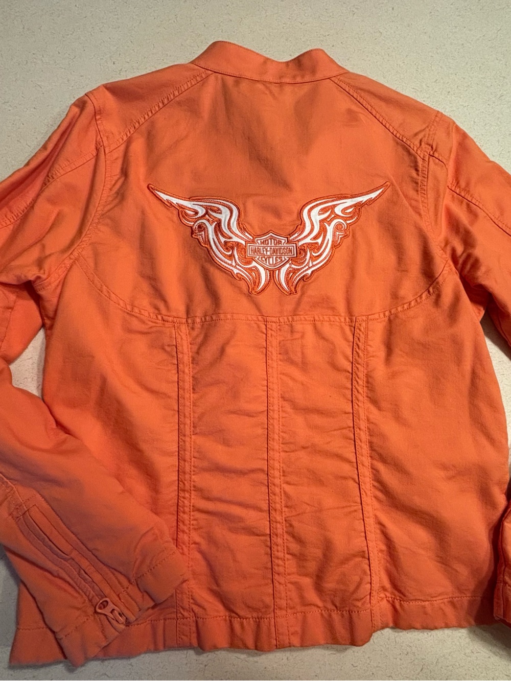 Harley-Davidson Orange Embroidered Back Jacket -